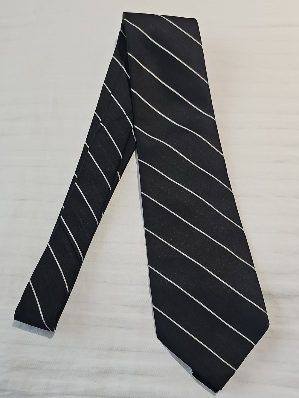 Wembley Black & White Striped Men's Neck Tie